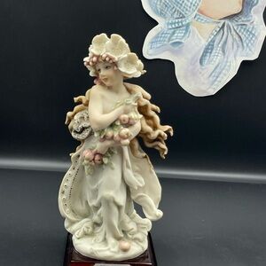 RARE Giuseppe Armani Summer Flower Girl Figurine Four Seasons Collection 1986
